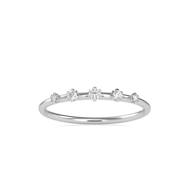 0.08Ct Five Stone Round Cut Lab-Grown Diamond Gold Ring
