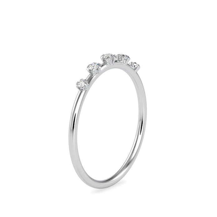 0.08Ct Five Stone Round Cut Lab-Grown Diamond Gold Ring