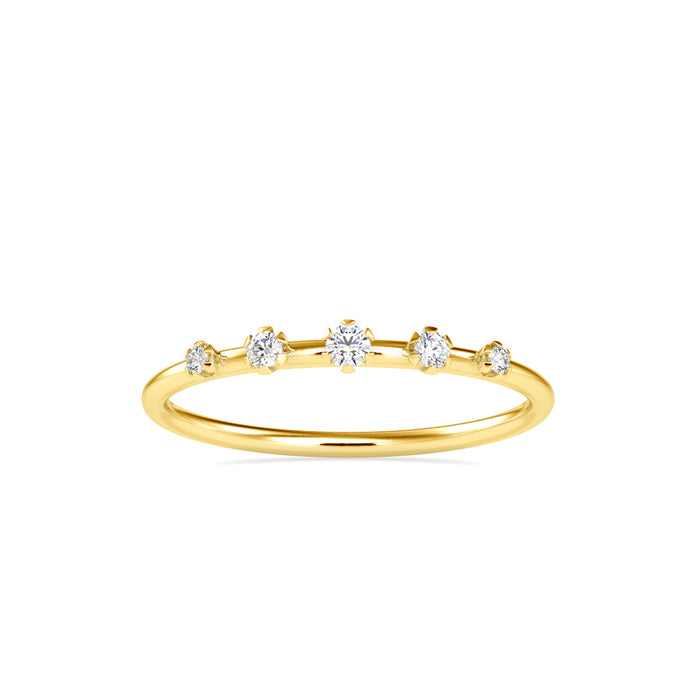 0.08Ct Five Stone Round Cut Lab-Grown Diamond Gold Ring