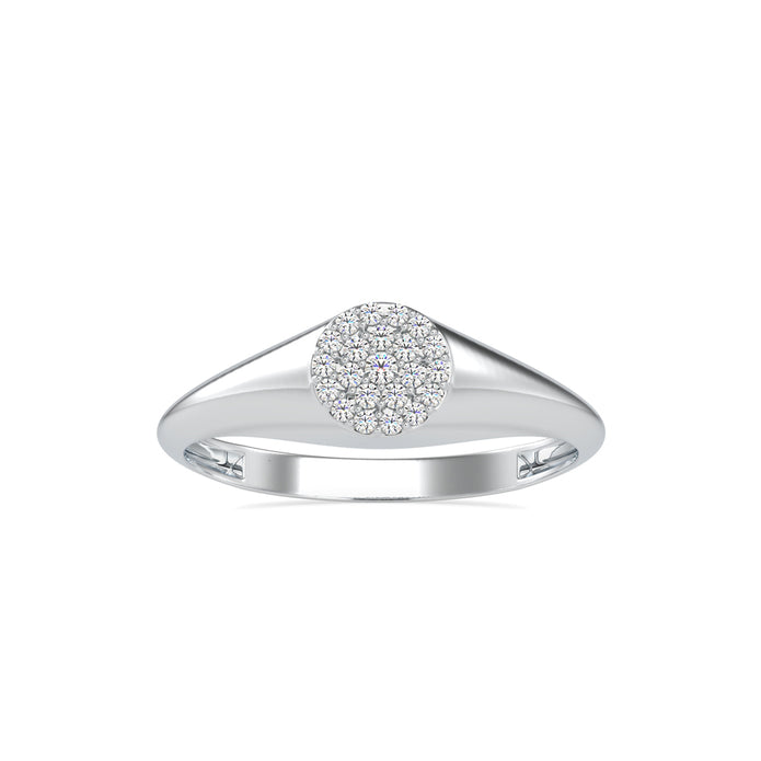 0.10Ct Cluster Signet Shank Lab-Grown Diamond Gold Ring