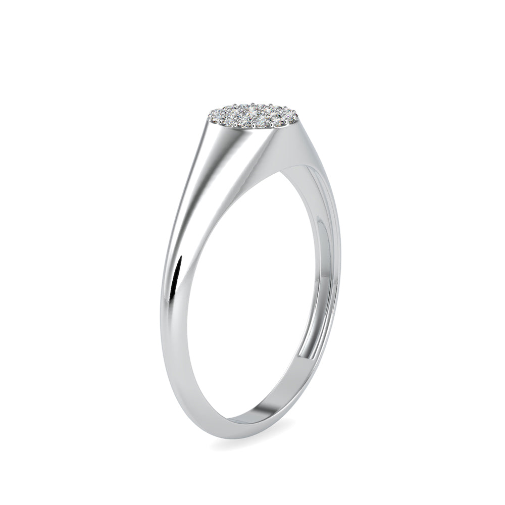 0.10Ct Cluster Signet Shank Lab-Grown Diamond Gold Ring