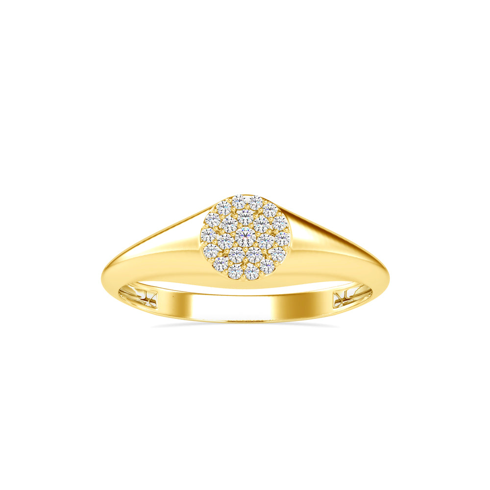 0.10Ct Cluster Signet Shank Lab-Grown Diamond Gold Ring