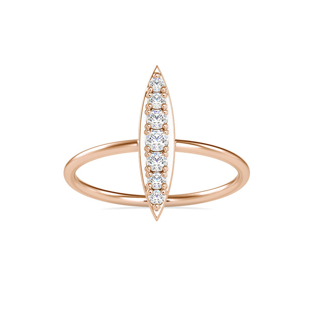 0.16Ct Marquise Shape Pave Lab-Grown Diamond Gold Ring