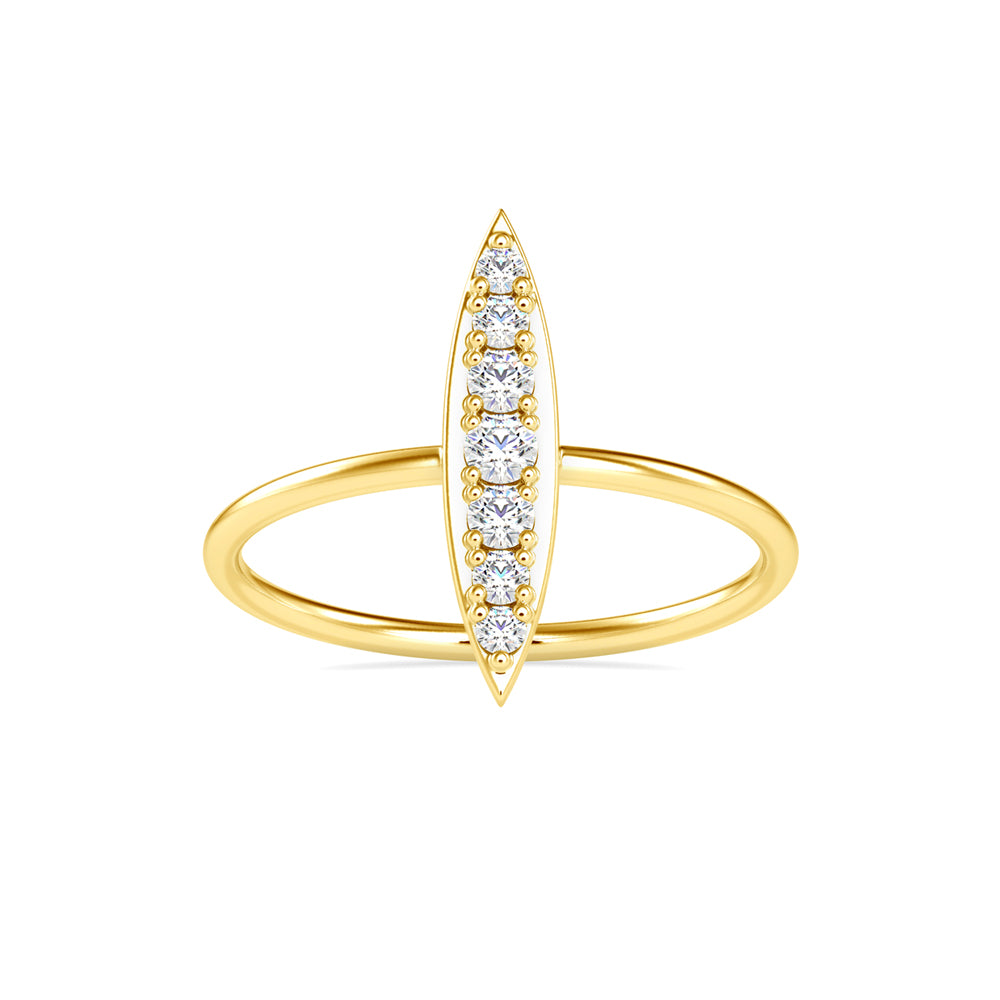 0.16Ct Marquise Shape Pave Lab-Grown Diamond Gold Ring