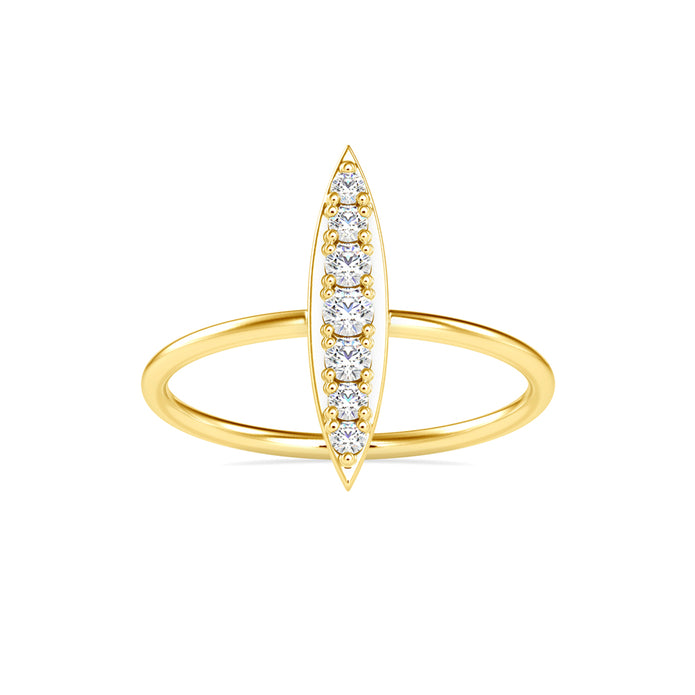 0.16Ct Marquise Shape Pave Lab-Grown Diamond Gold Ring