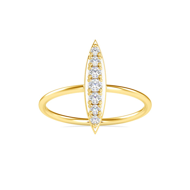 0.16Ct Marquise Shape Pave Lab-Grown Diamond Gold Ring