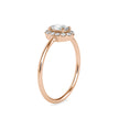 0.47Ct Oval Cut Halo Lab-Grown Diamond Gold Ring
