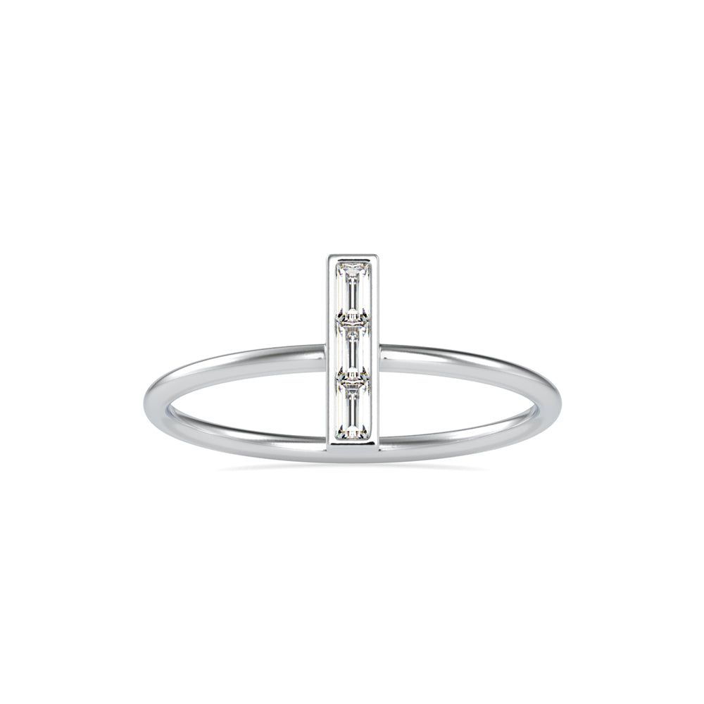 0.13Ct Baguette Cut Three Stone Lab-Grown Diamond Gold Ring