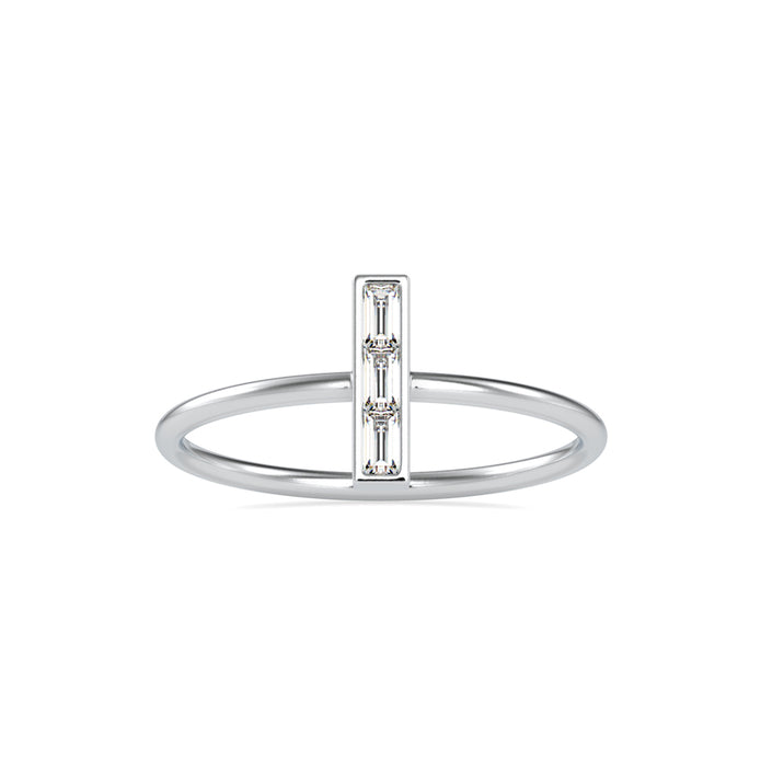 0.13Ct Baguette Cut Three Stone Lab-Grown Diamond Gold Ring