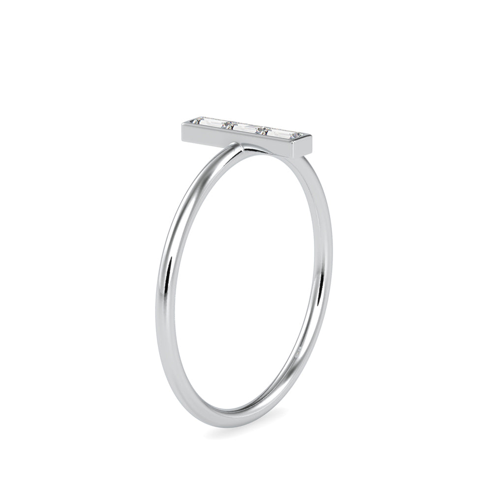 0.13Ct Baguette Cut Three Stone Lab-Grown Diamond Gold Ring