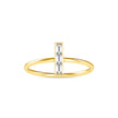 0.13Ct Baguette Cut Three Stone Lab-Grown Diamond Gold Ring