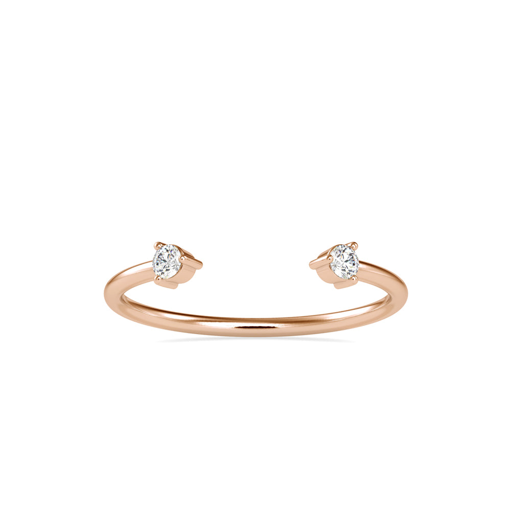 0.08Ct Open Style Round Cut Lab-Grown Diamond Gold Ring