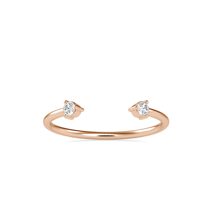0.08Ct Open Style Round Cut Lab-Grown Diamond Gold Ring