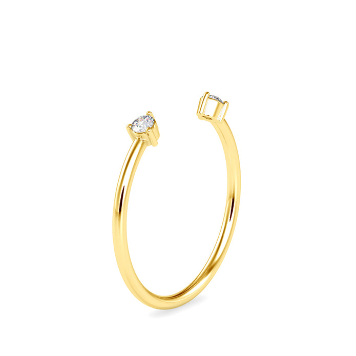 0.08Ct Open Style Round Cut Lab-Grown Diamond Gold Ring