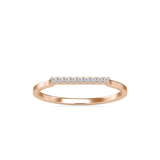 0.04Ct Round Cut Bar Set Lab-Grown Diamond Gold Ring