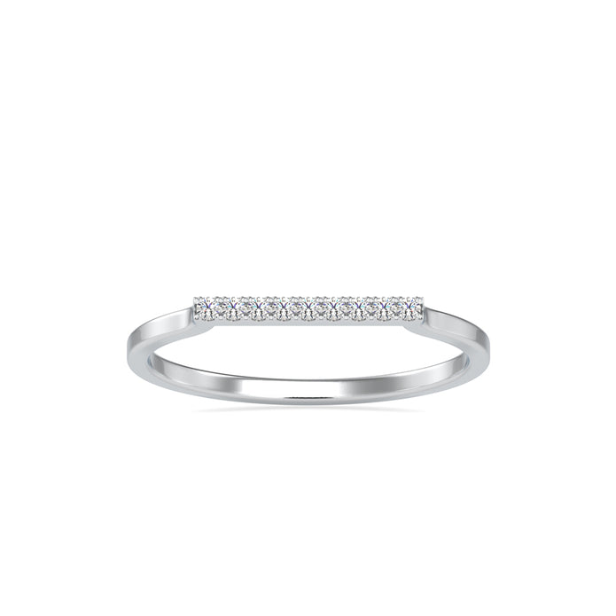 0.04Ct Round Cut Bar Set Lab-Grown Diamond Gold Ring