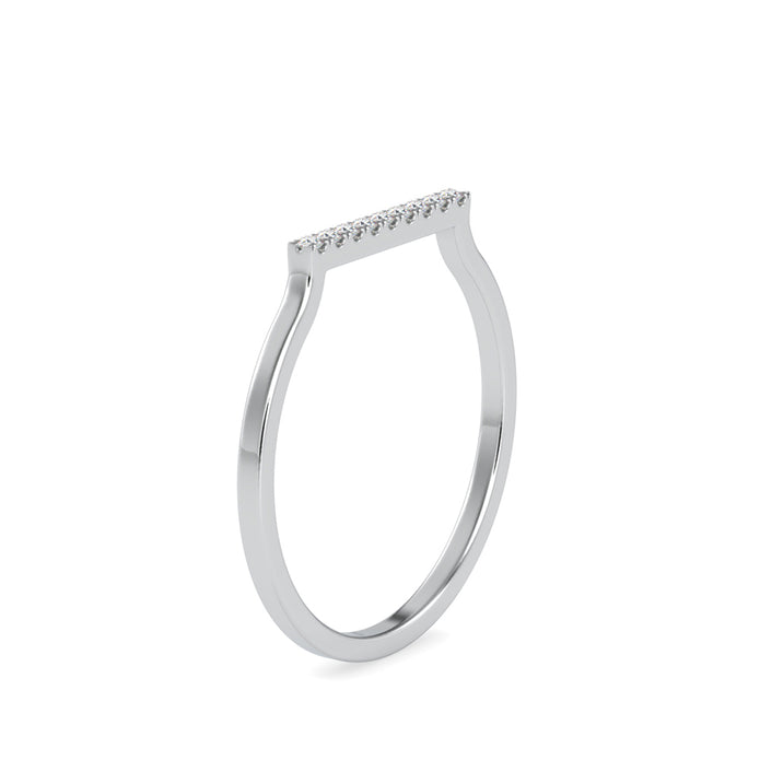 0.04Ct Round Cut Bar Set Lab-Grown Diamond Gold Ring