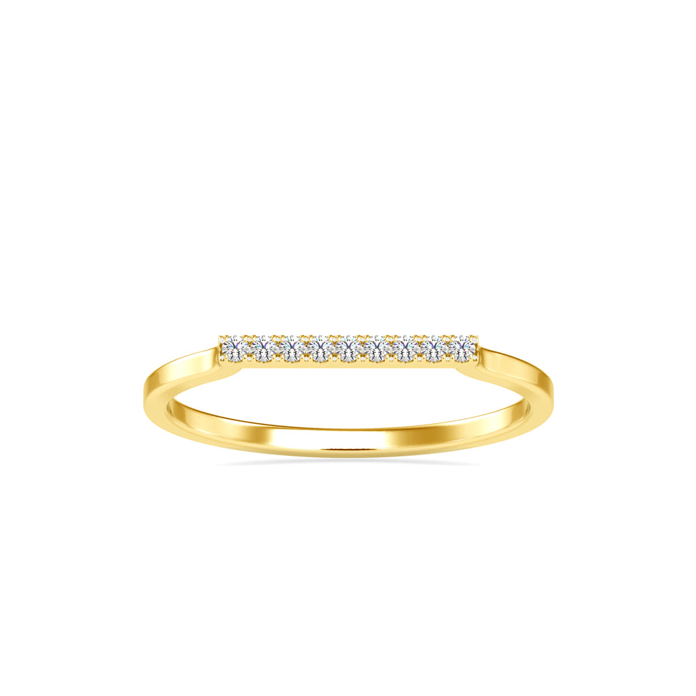 0.04Ct Round Cut Bar Set Lab-Grown Diamond Gold Ring
