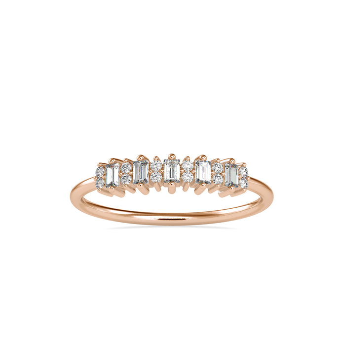 0.23Ct Baguette & Round Cut Lab-Grown Diamond Gold Ring