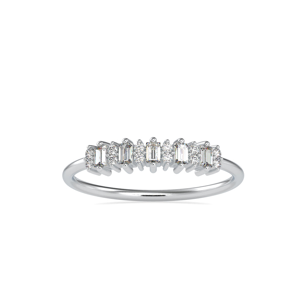0.23Ct Baguette & Round Cut Lab-Grown Diamond Gold Ring