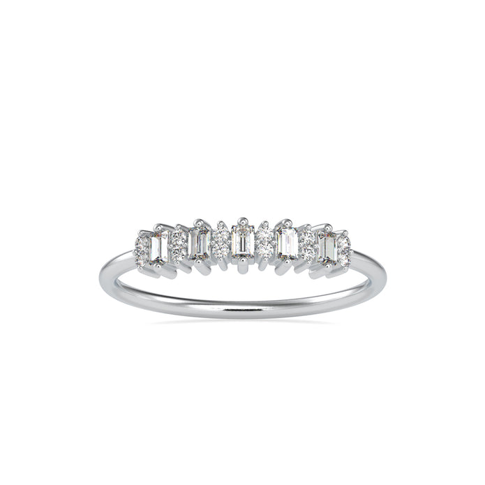 0.23Ct Baguette & Round Cut Lab-Grown Diamond Gold Ring