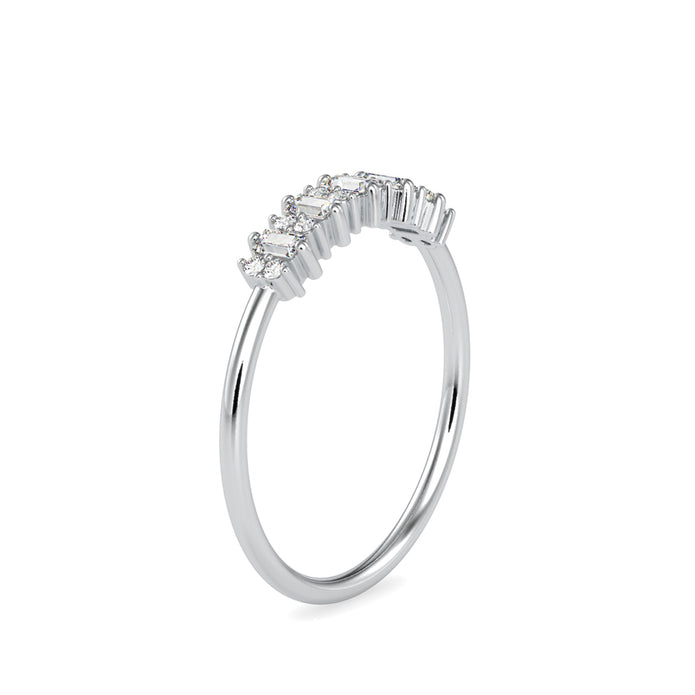 0.23Ct Baguette & Round Cut Lab-Grown Diamond Gold Ring