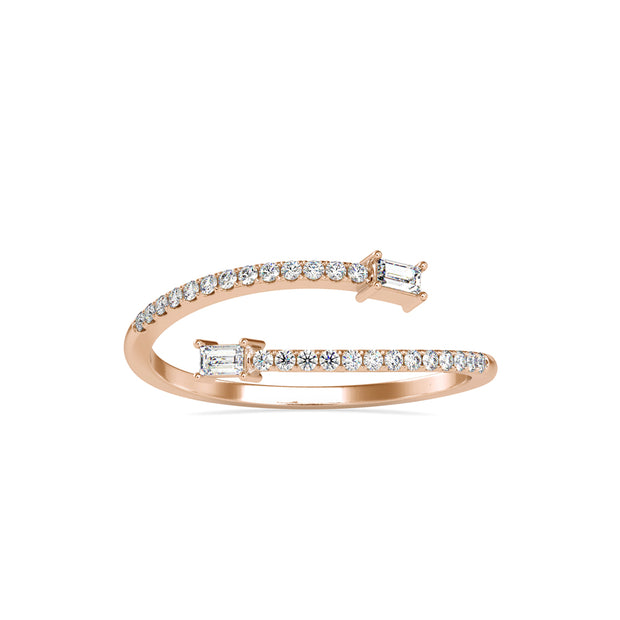 0.17Ct Open Wrap Style Two Stone Lab-Grown Diamond Gold Ring