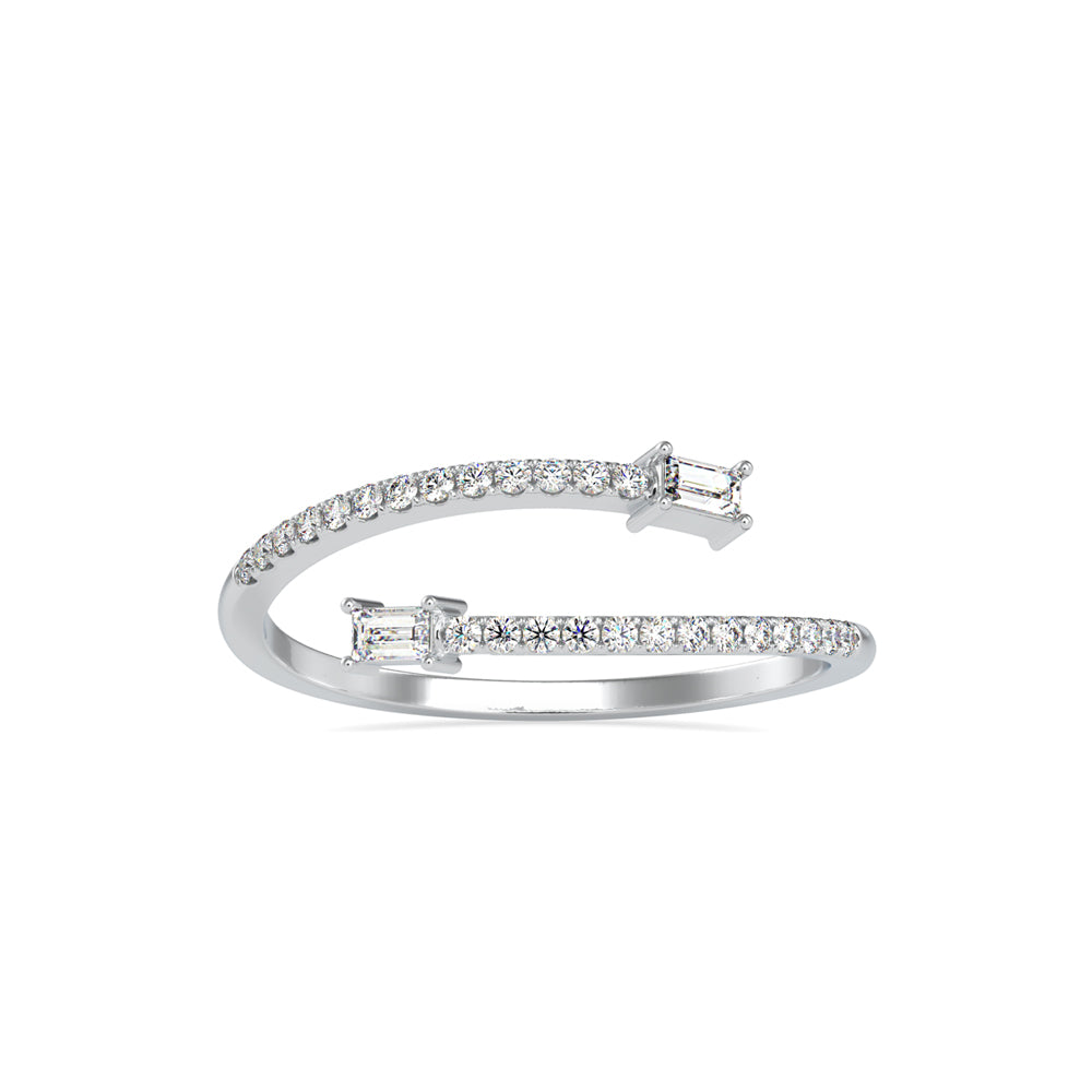 0.17Ct Open Wrap Style Two Stone Lab-Grown Diamond Gold Ring