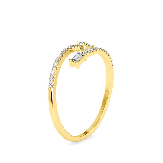 0.17Ct Open Wrap Style Two Stone Lab-Grown Diamond Gold Ring