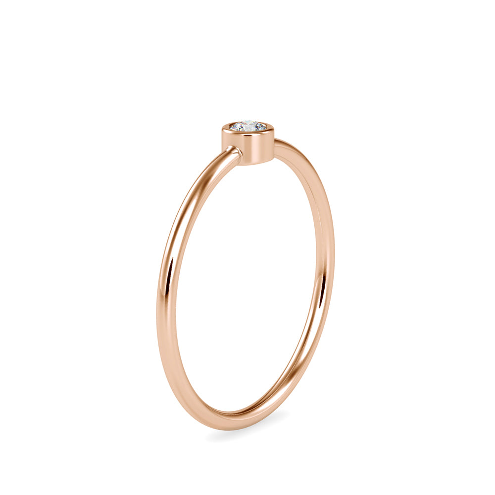 0.06Ct Round Cut Bezel Lab-Grown Diamond Gold Ring