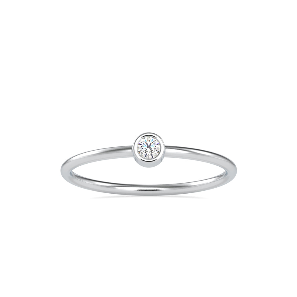 0.06Ct Round Cut Bezel Lab-Grown Diamond Gold Ring