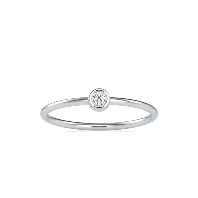 0.06Ct Round Cut Bezel Lab-Grown Diamond Gold Ring