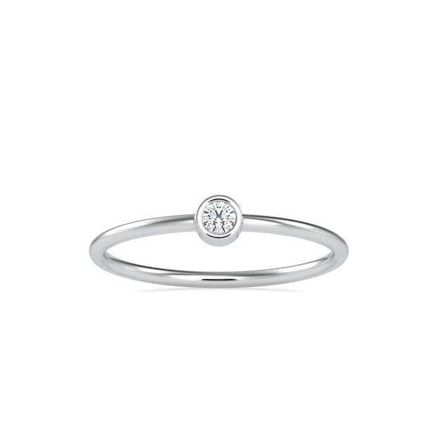 0.06Ct Round Cut Bezel Lab-Grown Diamond Gold Ring