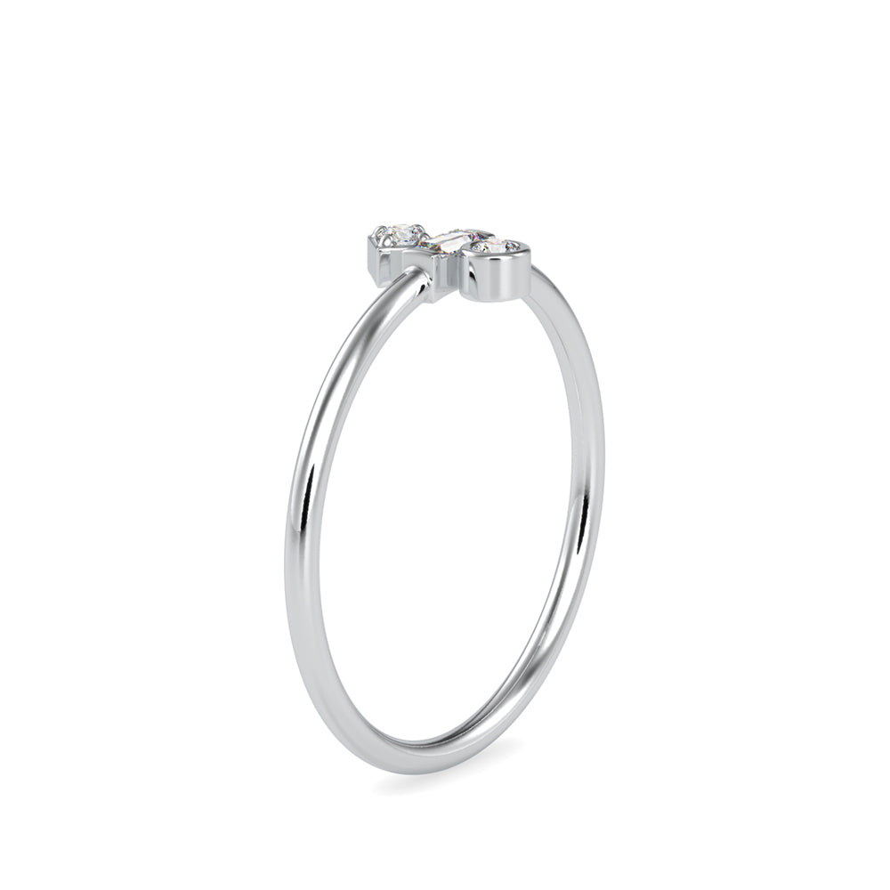 0.08Ct Baguette Cut Three Stone Lab-Grown Diamond Gold Ring