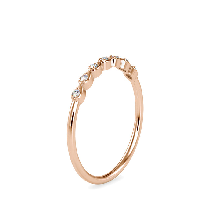 0.05Ct Pear Shaped Bezel Set Lab-Grown Diamond Gold Ring