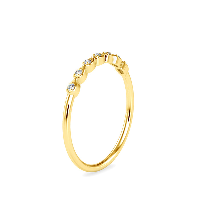 0.05Ct Pear Shaped Bezel Set Lab-Grown Diamond Gold Ring