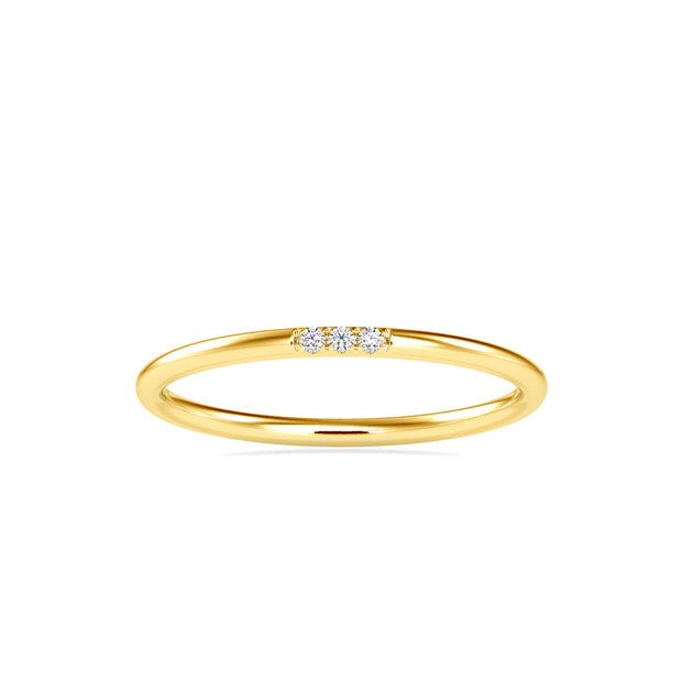0.02Ct Three Stone Eternity Lab-Grown Diamond Gold Ring