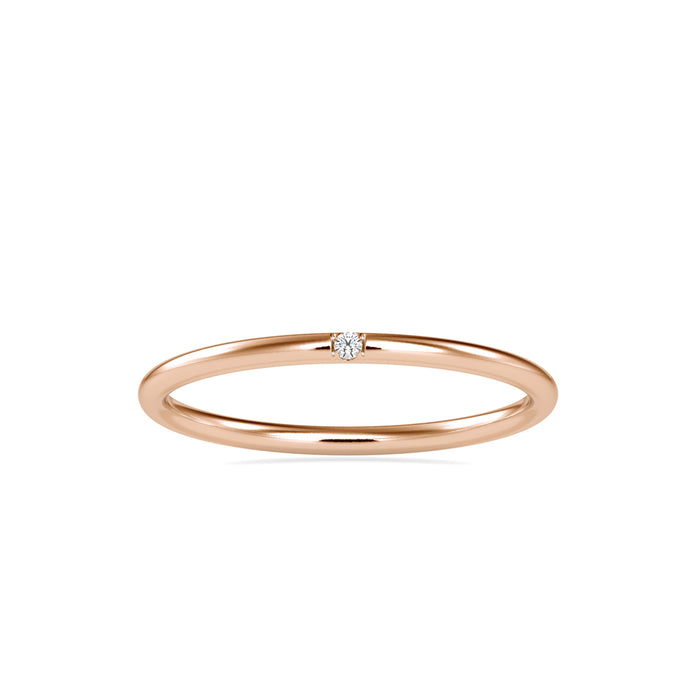 0.01Ct Flush Set Solitaire Lab-Grown Diamond Gold Ring