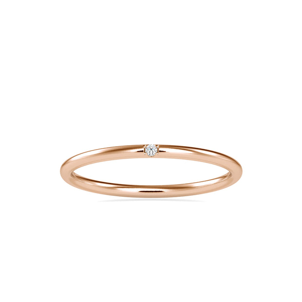 0.01Ct Flush Set Solitaire Lab-Grown Diamond Gold Ring