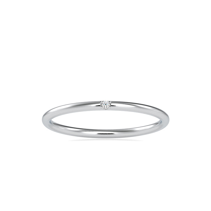 0.01Ct Flush Set Solitaire Lab-Grown Diamond Gold Ring