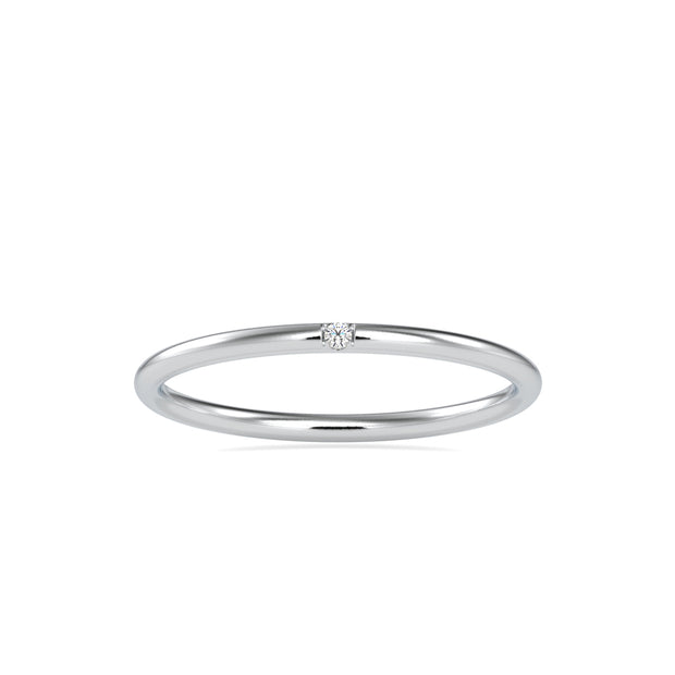 0.01Ct Flush Set Solitaire Lab-Grown Diamond Gold Ring