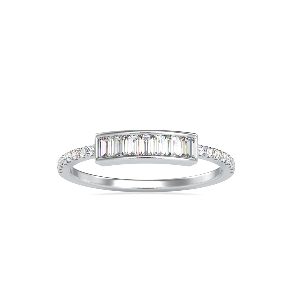 0.35Ct Baguette Cut Channel Set Lab-Grown Diamond Gold Ring