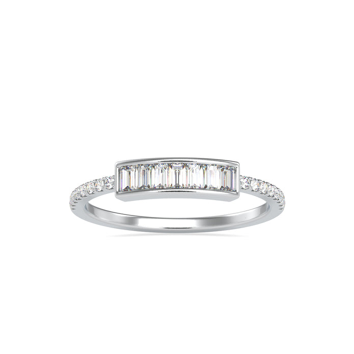 0.35Ct Baguette Cut Channel Set Lab-Grown Diamond Gold Ring