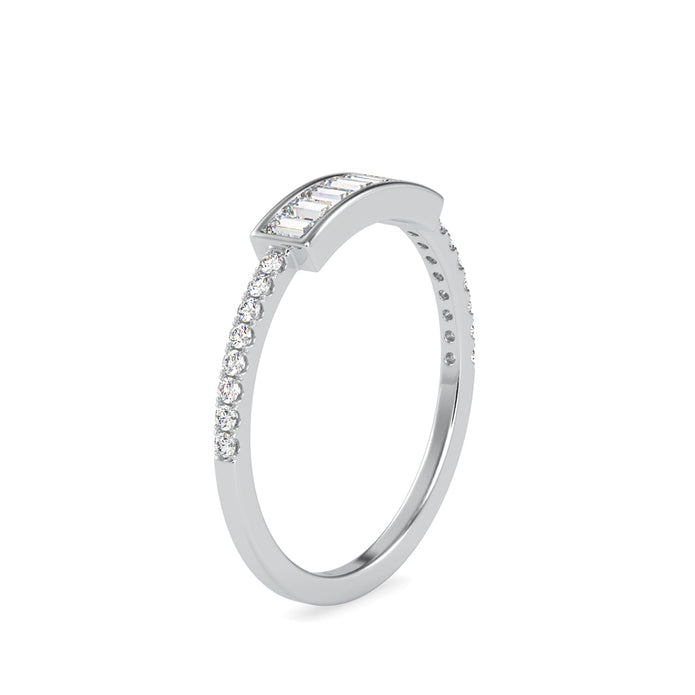 0.35Ct Baguette Cut Channel Set Lab-Grown Diamond Gold Ring