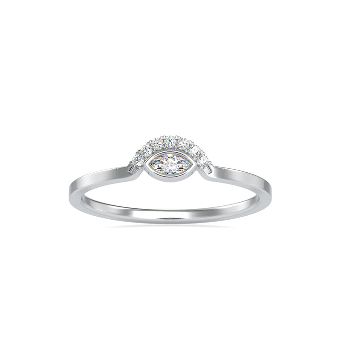 0.09Ct Marquise Half Halo Lab-Grown Diamond Gold Ring