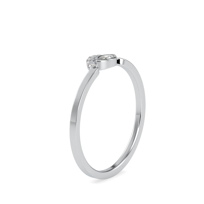 0.09Ct Marquise Half Halo Lab-Grown Diamond Gold Ring