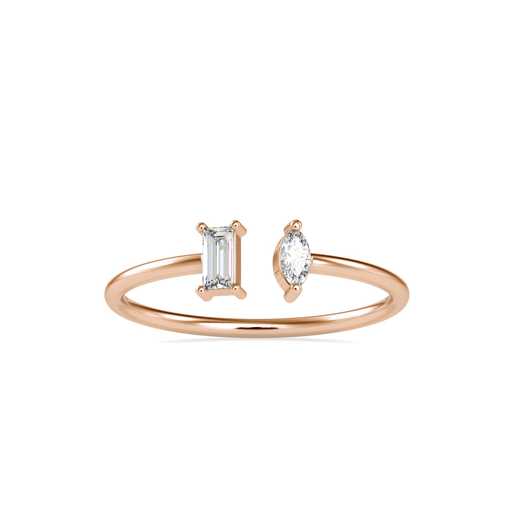 0.16Ct Open Style Two Stone Lab-Grown Diamond Gold Ring