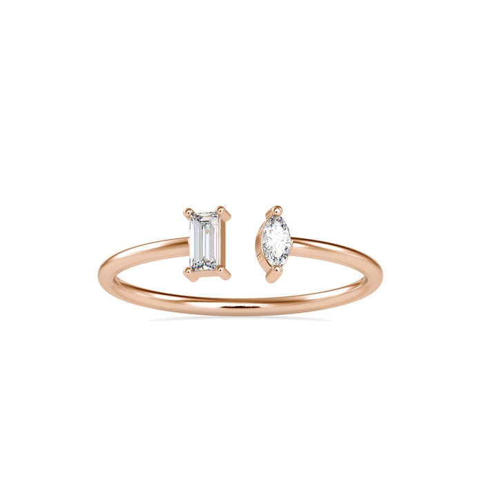 0.16Ct Open Style Two Stone Lab-Grown Diamond Gold Ring