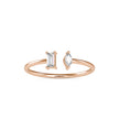 0.16Ct Open Style Two Stone Lab-Grown Diamond Gold Ring