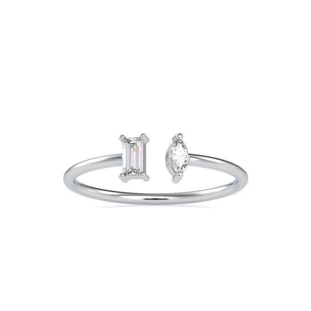 0.16Ct Open Style Two Stone Lab-Grown Diamond Gold Ring